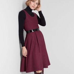 ModCloth Take the Lead Burgundy Wool Dress with Pockets